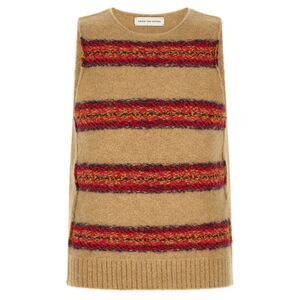 Dries Van Noten Beige Wool Sleeveles Men's Sweater